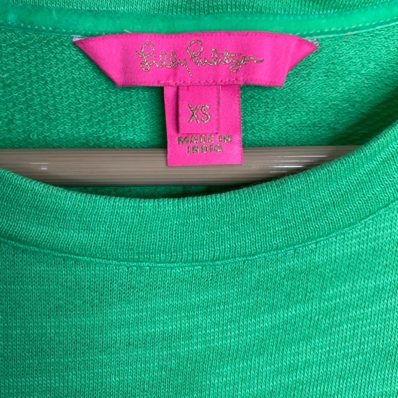 Lilly Pulitzer Jasona Eyelet Dress XS Lace Long Sleeve Kelly Green Easter Preppy - Picture 9 of 15